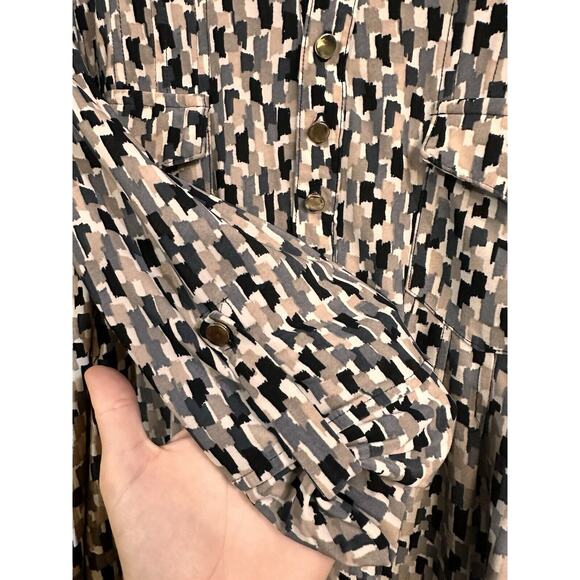 Cocomo Blouse Plus Size 2X Black Popover Stretch 3/4 Sleeve Pintuck Polka Dot 2X - Picture 5 of 9